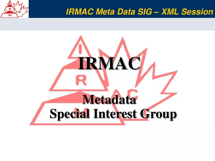 irmac metadata special interest group