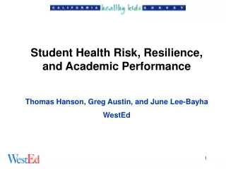 Student Health Risk, Resilience, and Academic Performance