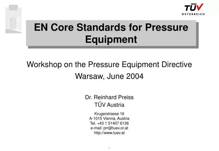 en core standards for pressure equipment