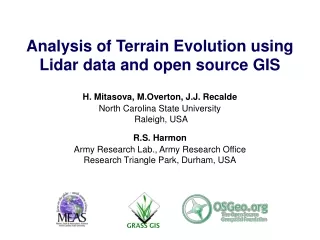 Analysis of Terrain Evolution using Lidar data and open source GIS