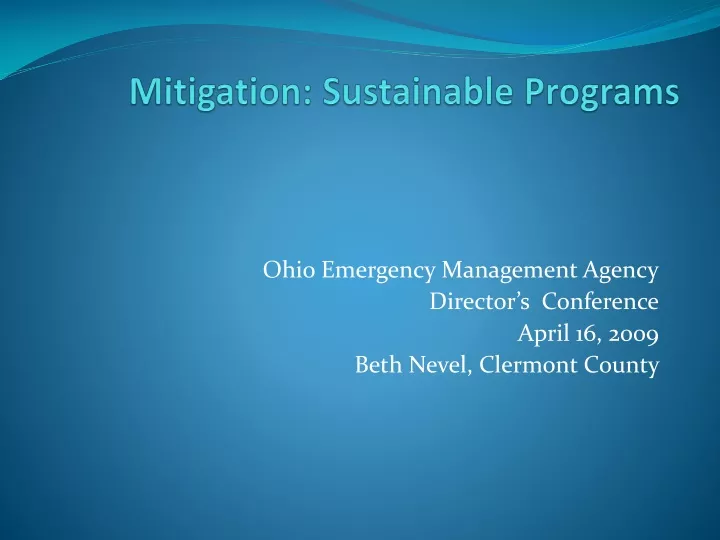 mitigation sustainable programs
