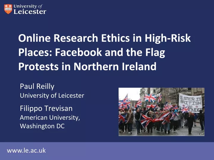 online research ethics in high risk places facebook and the flag protests in northern ireland