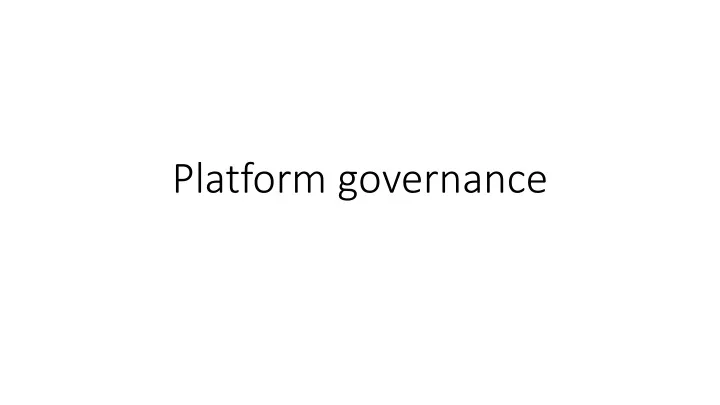 platform governance