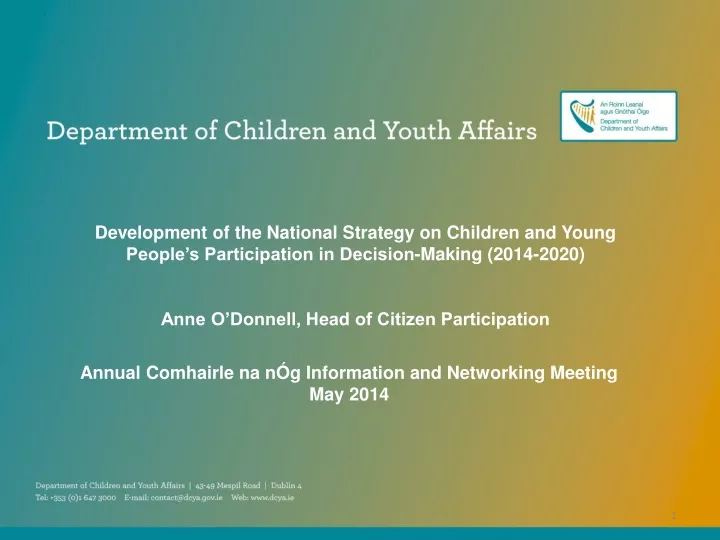 development of the national strategy on children