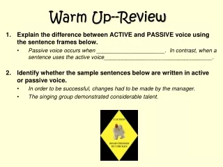 Warm Up--Review