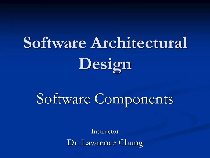 software architectural design