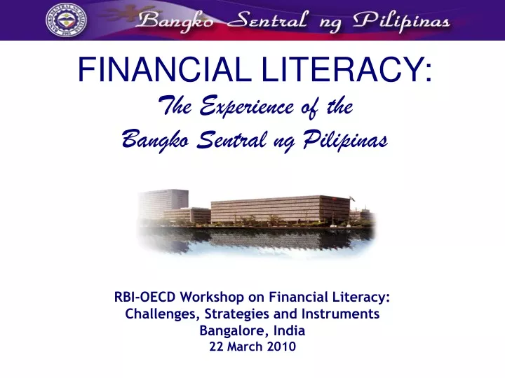 financial literacy the experience of the bangko