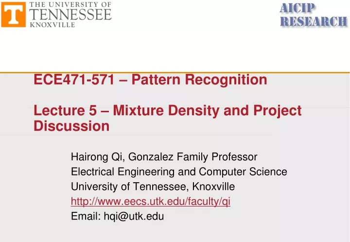 ece471 571 pattern recognition lecture 5 mixture density and project discussion