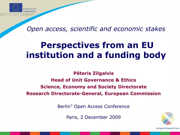 open access scientific and economic stakes