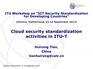 Cloud security standardization activities in ITU-T
