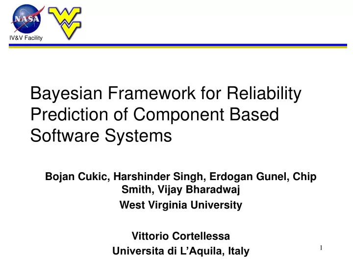 bayesian framework for reliability prediction of component based software systems