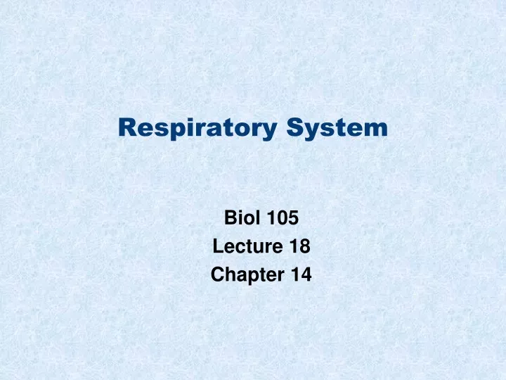 respiratory system