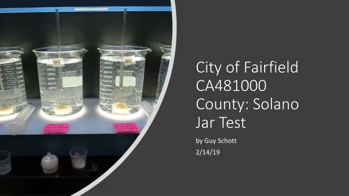 city of fairfield ca481000 county solano jar test