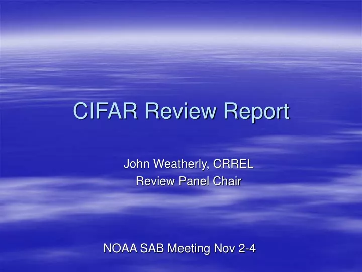 cifar review report