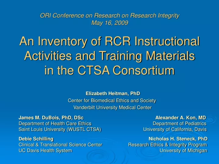 ori conference on research on research integrity