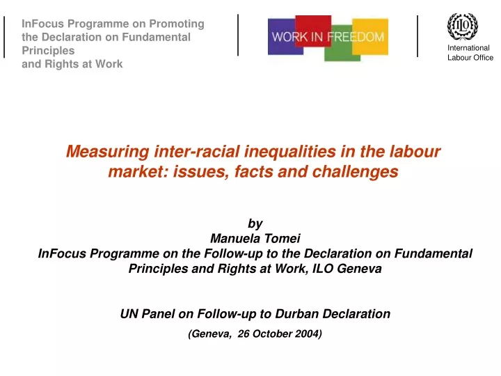measuring inter racial inequalities in the labour market issues facts and challenges