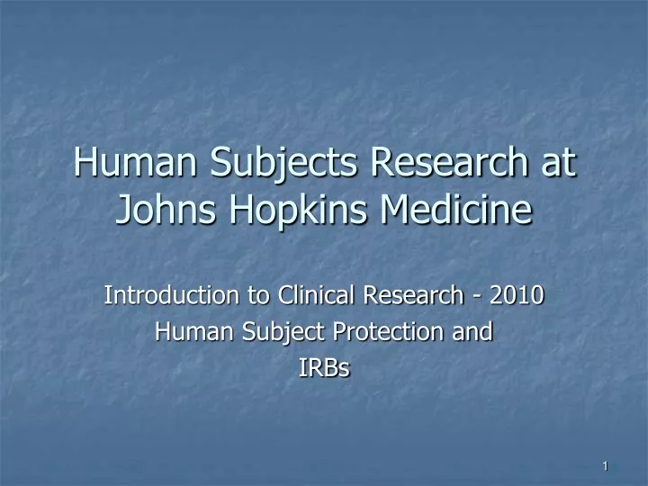 human subjects research at johns hopkins medicine