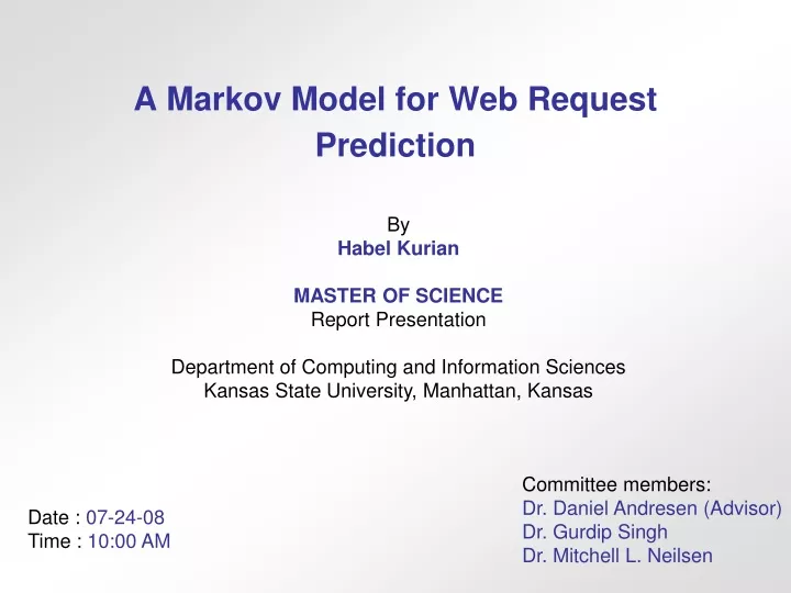 a markov model for web request prediction