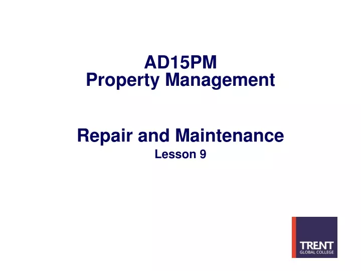 repair and maintenance