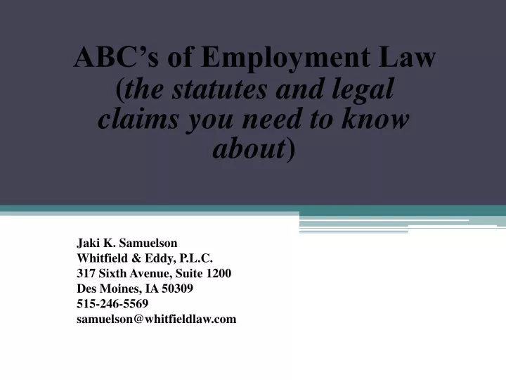 abc s of employment law the statutes and legal claims you need to know about