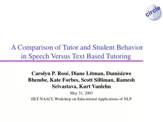 A Comparison of Tutor and Student Behavior in Speech Versus Text Based Tutoring