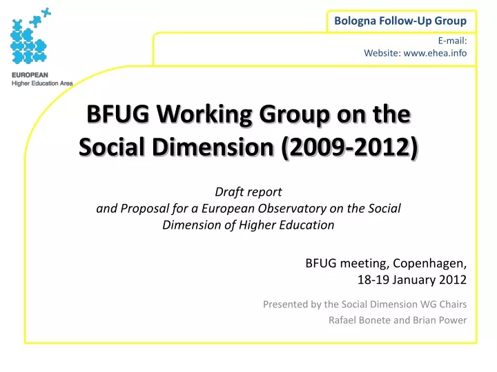 bfug working group on the social dimension 2009 2012