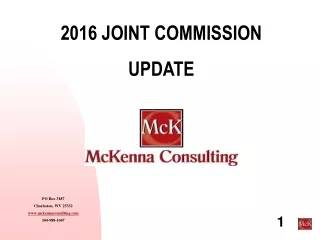 2016 JOINT COMMISSION UPDATE