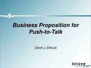 Business Proposition for Push-to-Talk