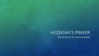 HEZEKIAH’S PRAYER