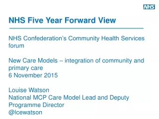 NHS Five Year Forward  View