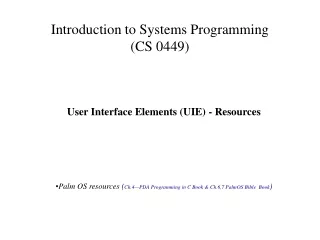 Introduction to Systems Programming (CS 0449)