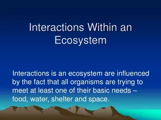 Interactions Within an Ecosystem