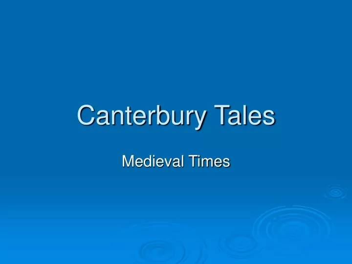 canterbury tales