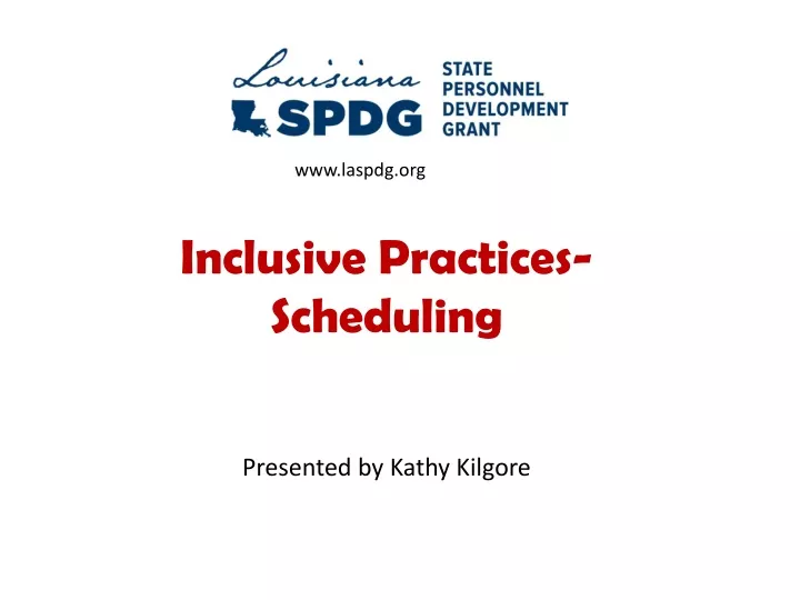 inclusive practices scheduling
