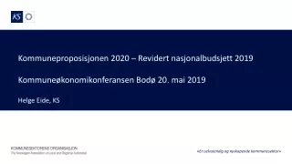 Kommuneproposisjonen 2020 – Revidert nasjonalbudsjett 2019