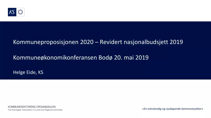 kommuneproposisjonen 2020 revidert nasjonalbudsjett 2019