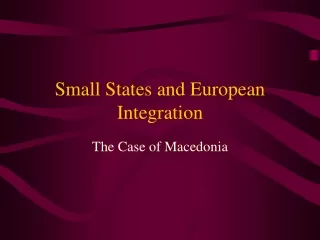 Small States and European Integration