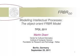 Modelling Intellectual Processes:  The  object-orient  FRBR  Model