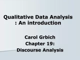 Qualitative Data Analysis : An introduction