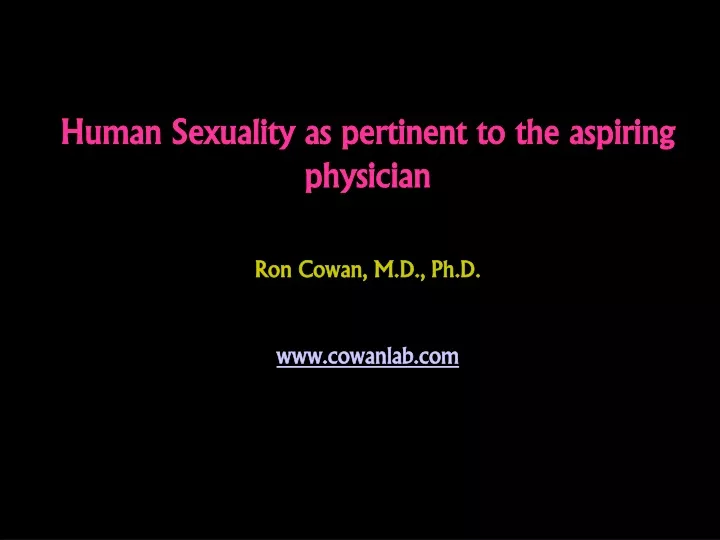 human sexuality as pertinent to the aspiring