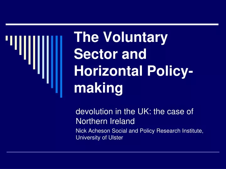 the voluntary sector and horizontal policy making