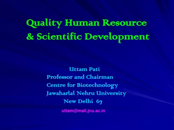 quality human resource scientific development
