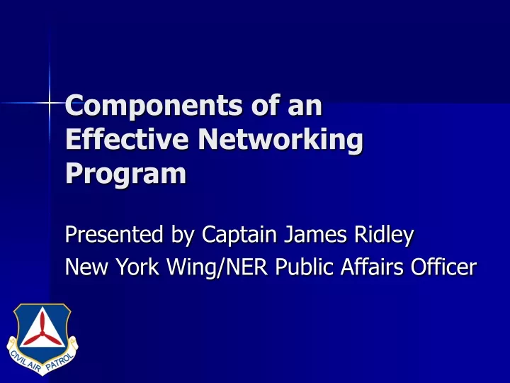 components of an effective networking program