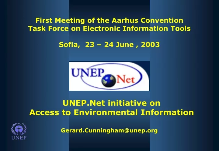 first meeting of the aarhus convention task force