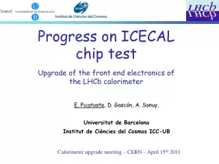 Calorimeter upgrade meeting – CERN – April 15 th  2011