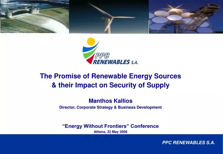 the promise of renewable energy sources their