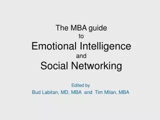 The MBA guide to Emotional Intelligence and Social Networking