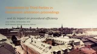 Intervention by  Third Parties  in  investment  arbitration proceedings