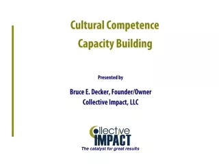 Cultural Competence  Capacity Building