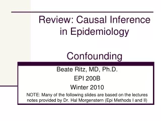 Review: Causal Inference in Epidemiology  Confounding